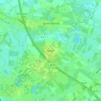 Mapa topográfico Seeth, altitud, relieve