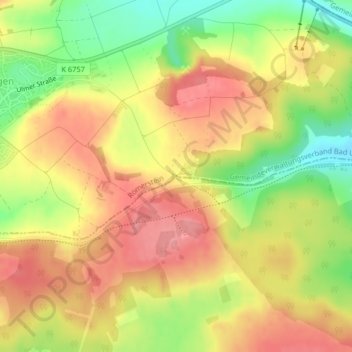 Mapa topográfico Sterngucker-Platz Zainigen, altitud, relieve