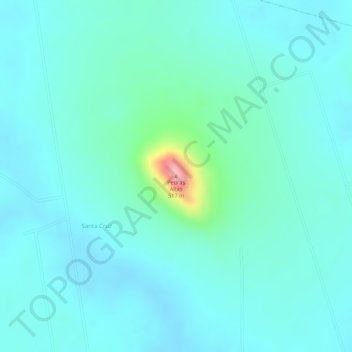 Mapa topográfico Pedras Altas, altitud, relieve