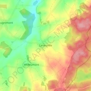 Mapa topográfico Laneuville, altitud, relieve