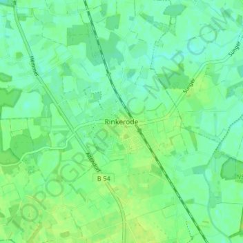 Mapa topográfico Rinkerode, altitud, relieve