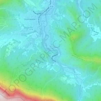 Mapa topográfico La Forge, altitud, relieve