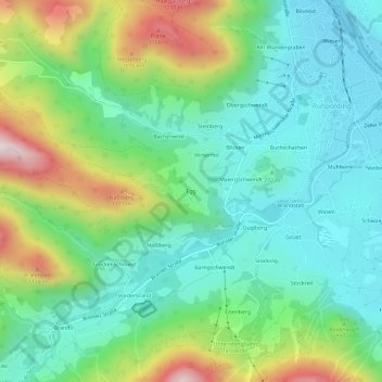 Mapa topográfico Egg, altitud, relieve
