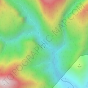 Mapa topográfico Cuevas de Talgua, altitud, relieve
