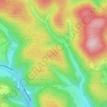 Mapa topográfico Schling, altitud, relieve