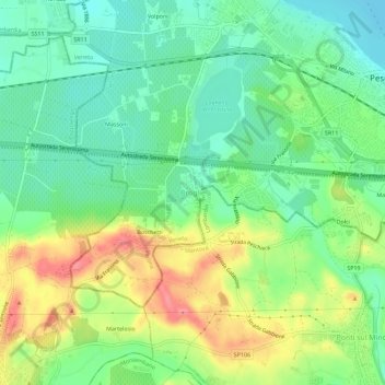 Mapa topográfico Broglie, altitud, relieve