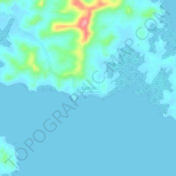 Mapa topográfico Bohol, altitud, relieve