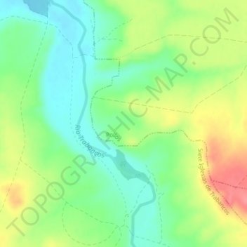 Mapa topográfico Tierras de la Colorada, altitud, relieve