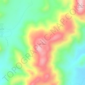 Mapa topográfico Cerr Blanco, altitud, relieve