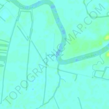 Mapa topográfico Sungai Nyiur, altitud, relieve