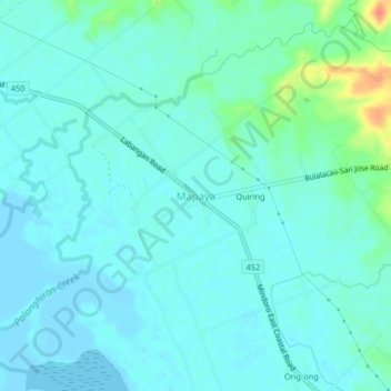 Mapa topográfico Mapaya, altitud, relieve
