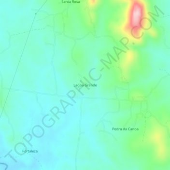 Mapa topográfico Lagoa Grande, altitud, relieve