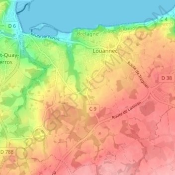 Mapa topográfico Le Croajou, altitud, relieve