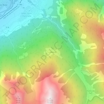 Mapa topográfico Le Mélézin, altitud, relieve