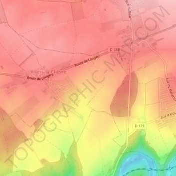 Mapa topográfico Sur le Chemin de Lexy, altitud, relieve