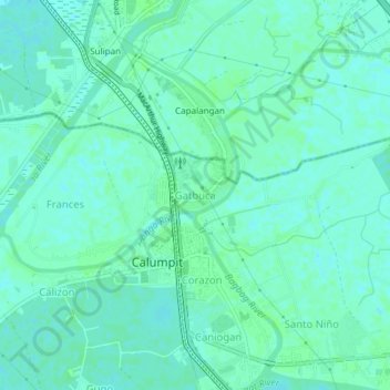 Mapa topográfico Gatbuca, altitud, relieve