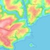 Mapa topográfico West Looe, altitud, relieve