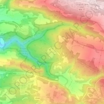 Mapa topográfico Lappidot, altitud, relieve