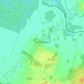 Mapa topográfico Klein Chüden, altitud, relieve