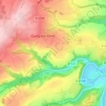 Mapa topográfico Valgosse, altitud, relieve