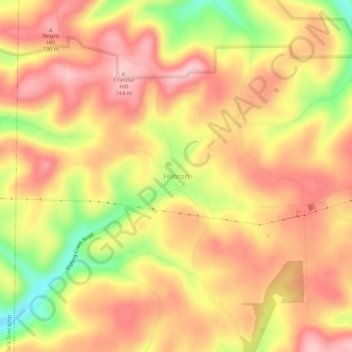 Mapa topográfico Hebron, altitud, relieve