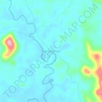 Mapa topográfico Tebing Berseri, altitud, relieve