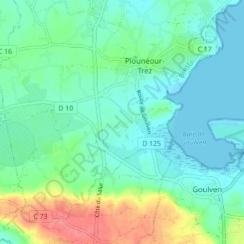 Mapa topográfico Kermone Bras, altitud, relieve