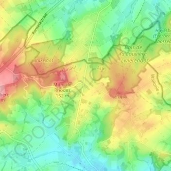Mapa topográfico Bois - Ten Bosse, altitud, relieve