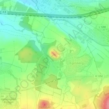 Mapa topográfico Egelsberg, altitud, relieve