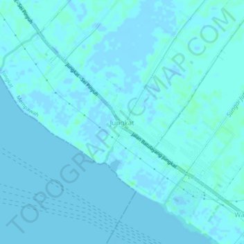 Mapa topográfico Jungkat, altitud, relieve