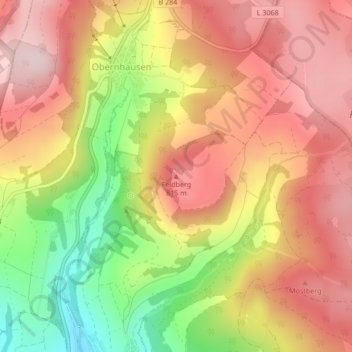 Mapa topográfico Feldberg, altitud, relieve