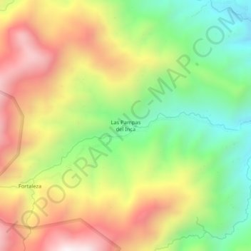 Mapa topográfico Las Pampas del Inca, altitud, relieve