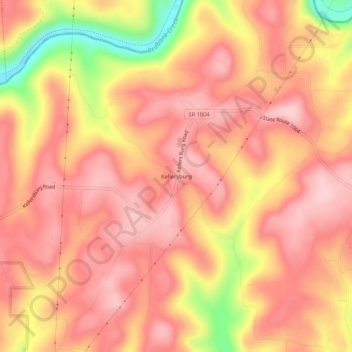 Mapa topográfico Kellersburg, altitud, relieve