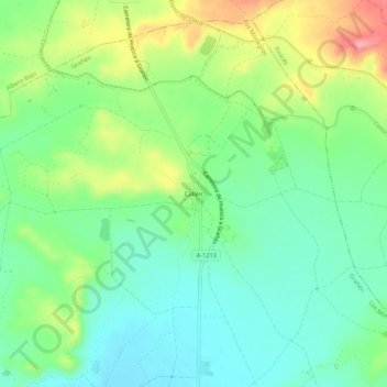 Mapa topográfico Callén, altitud, relieve