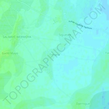 Mapa topográfico Timana, altitud, relieve