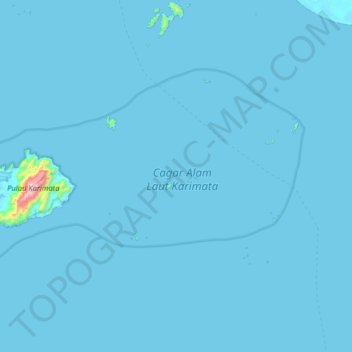 Mapa topográfico Pulau Pandan, altitud, relieve