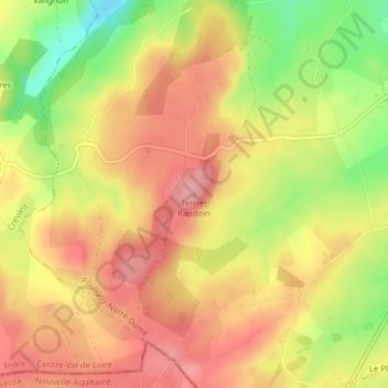 Mapa topográfico Terrier Randoin, altitud, relieve