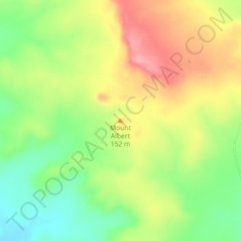 Mapa topográfico Mount Albert, altitud, relieve