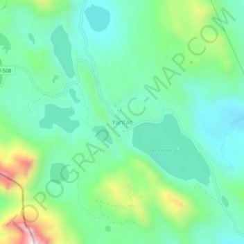 Mapa topográfico Yantac, altitud, relieve