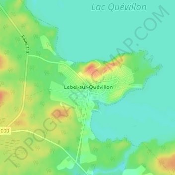 Mapa topográfico Lebel-sur-Quévillon, altitud, relieve