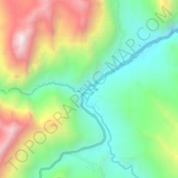 Mapa topográfico Chinche, altitud, relieve
