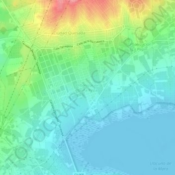 Mapa topográfico Urbanización Doña Pepa, altitud, relieve