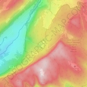 Mapa topográfico La Vattay, altitud, relieve
