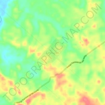 Mapa topográfico San Lucas, altitud, relieve