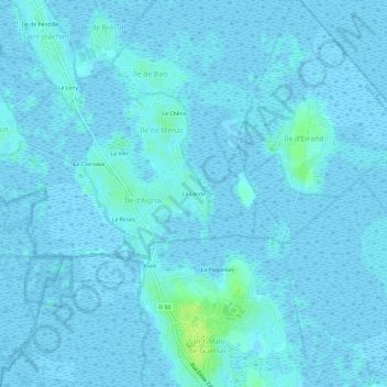 Mapa topográfico La Lande, altitud, relieve