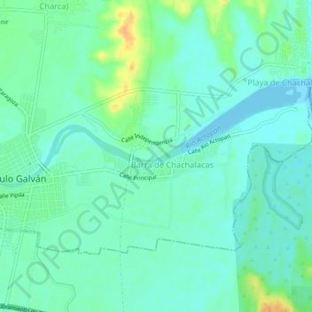 Mapa topográfico Loma de San Rafael, altitud, relieve