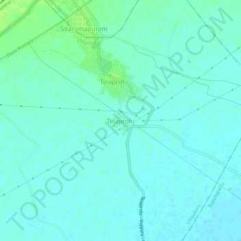 Mapa topográfico Telaprolu, altitud, relieve