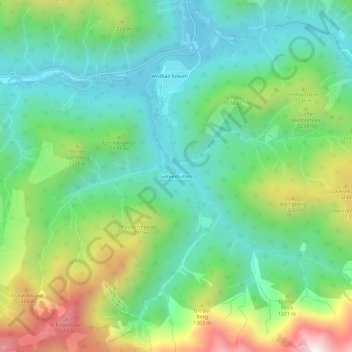 Mapa topográfico Siebenhütten, altitud, relieve