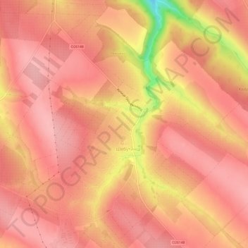 Mapa topográfico Шебутинцы, altitud, relieve