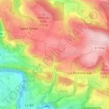 Mapa topográfico Le Corps du Sel, altitud, relieve